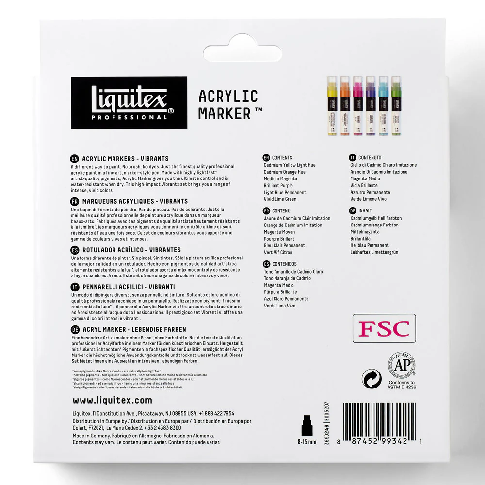 Acrylic Marker Set - 6x15mm - Vibrants - Image 6