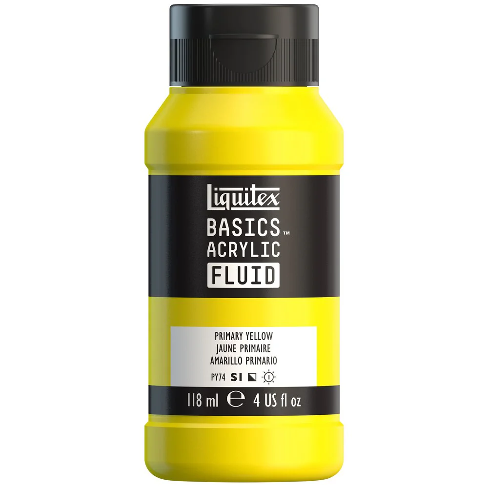 Basics Acrylic Fluid Color - Primary Yellow - Image 2