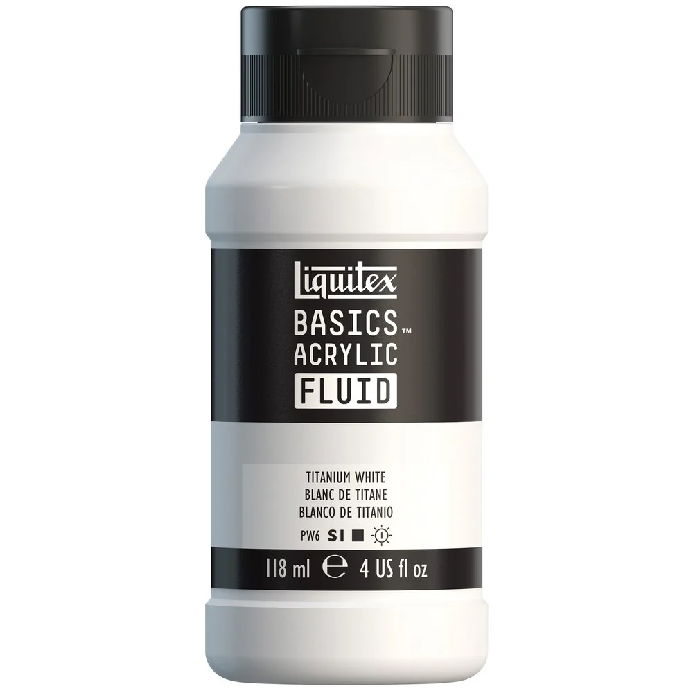 Basics Acrylic Fluid Color - Titanium White - Image 2