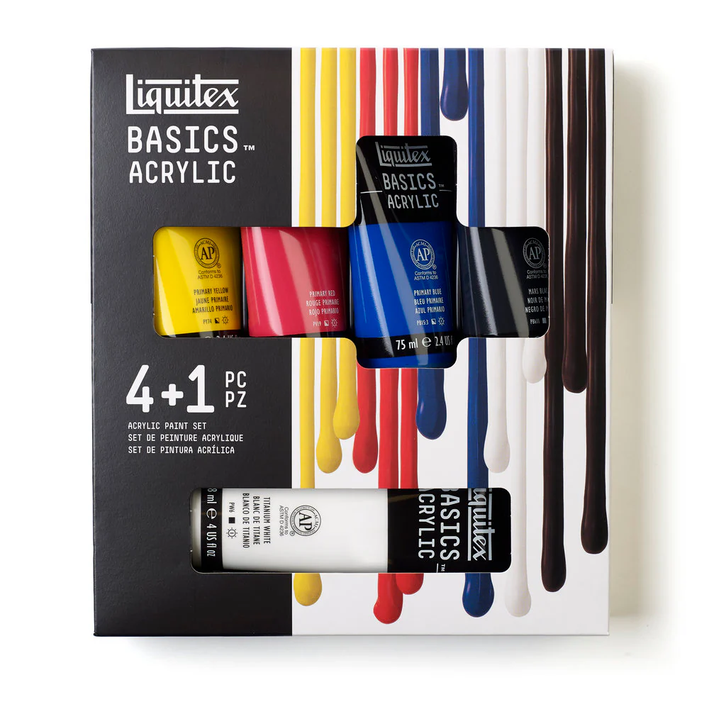 Basics Acrylic Set - 4x75ml, 118ml White - Essentials