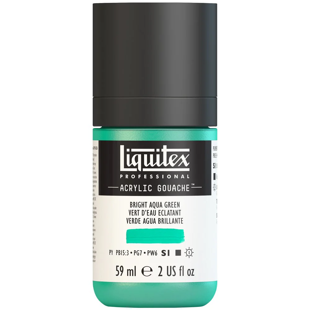 Professional Acrylic Gouache - Bright Aqua Green - Image 2